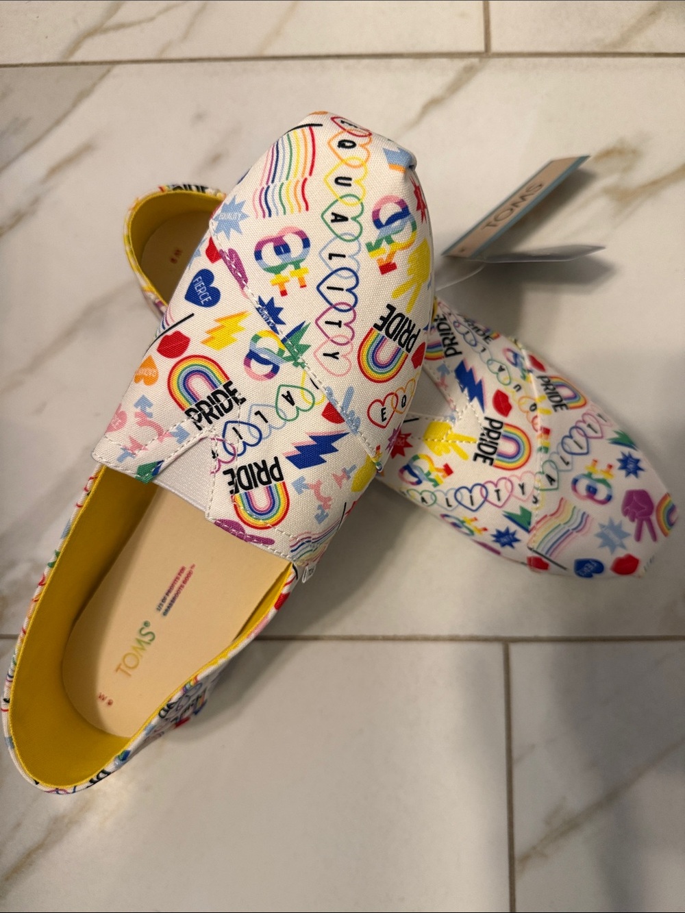 Toms- white multi Unity Rainbow Pride Slip-On Sneakers